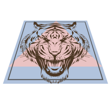 Vinyl Teppich Tiere stilisiertes tigerporträt - TenStickers