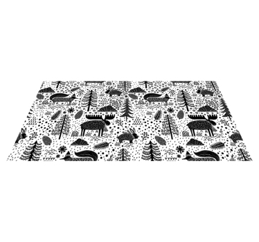 Vinyl Teppich kindlich skandinavische fauna - TenStickers