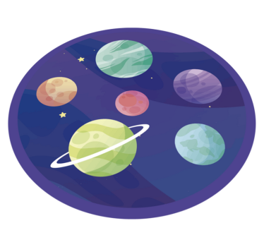 Vinyl Teppich kindlich bilder der weltraumerkundung - TenStickers