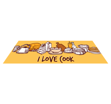 Vinyl teppich küche ich liebe kochen - TenStickers