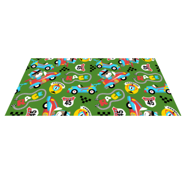 Vinyl Teppich kindlich spielerische rennstrecke - TenStickers