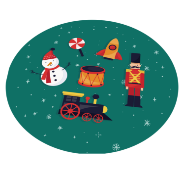 Vinyl Teppich kindlich festlicher spielzeugkreis - TenStickers