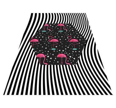 Vinyl Teppich Tiere flamingo gestreiftes sechseck - TenStickers