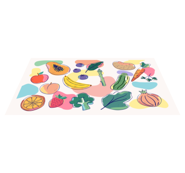 Vinyl Teppich Küche bunte fruchtillustration - TenStickers
