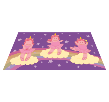 Vinyl Teppich Kinderzimmer einhorn-fantasietanz - TenStickers