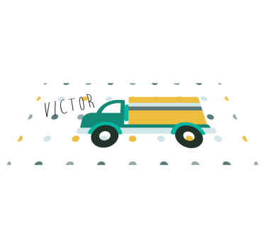 Vinylteppich mit Namen Lkw mit Namen - TenStickers