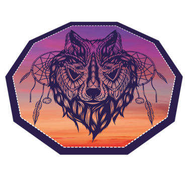 Vinyl Teppich Tiere achteckige wolfsillustration - TenStickers