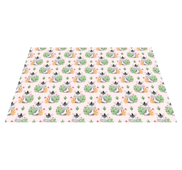 Vinyl Teppich kindlich zebra-dschungel-muster - TenStickers