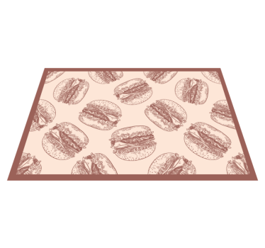 Vinyl Teppich Tiere burger illustrationen - TenStickers