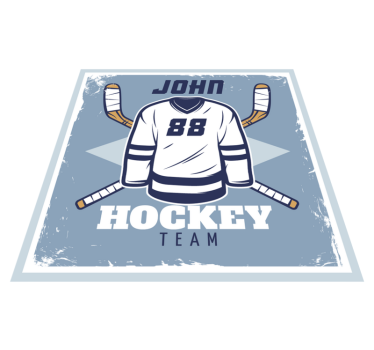Vinyl Teppich mit Namen personalisiertes hockey-emblem - TenStickers