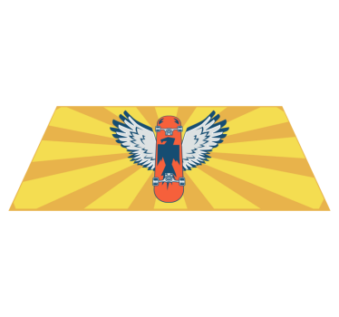 Vinyl Teppich kindlich skateboard-flügel-dekor - TenStickers