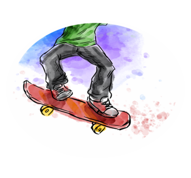 Vinyl Teppich kindlich skateboard-abbildung - TenStickers