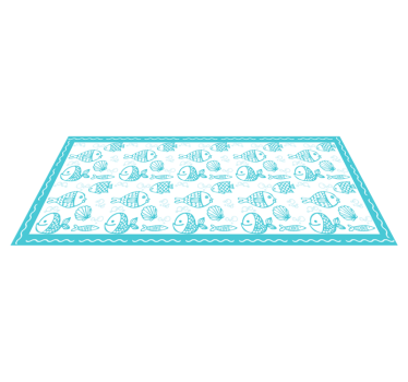 Vinyl Teppich Küche blaue wassertiere - TenStickers