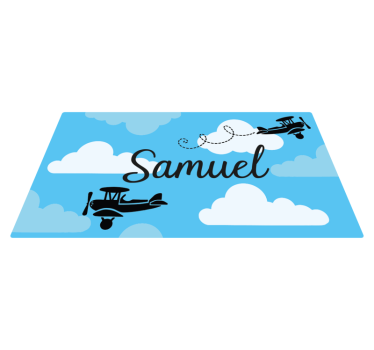 Vinyl Teppich kindlich himmelsflugzeuge mit namen - TenStickers