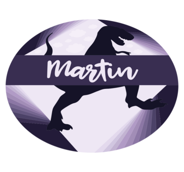 Vinyl Teppich kindlich velociraptor mit namen - TenStickers