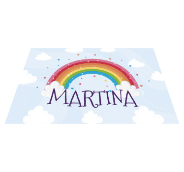 Vinyl Teppich kindlich regenbogen benutzerdefinierter name - TenStickers