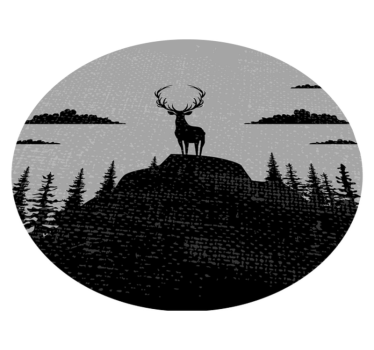 Vinylteppich Tier Grauer und schwarzer hirsch - TenStickers