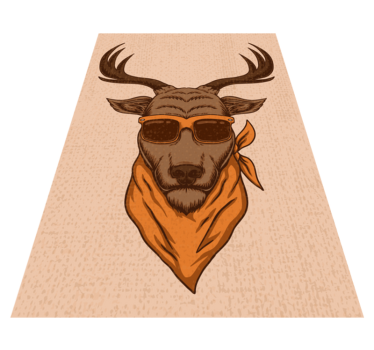 Vinyl Teppich Tiere coole hirschillustration - TenStickers