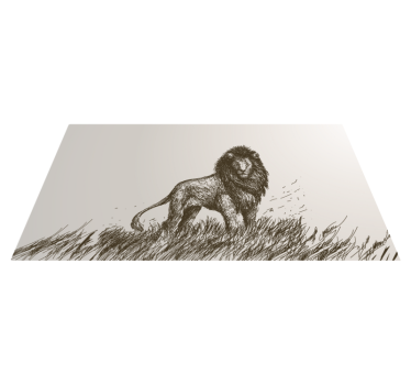 Vinyl Teppich Tiere majestätische löwenreflexion - TenStickers