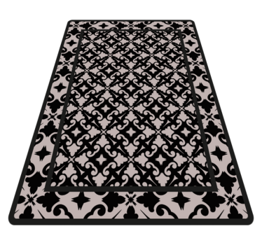 Vinyl Teppich Küche elegantes schwarzes muster - TenStickers