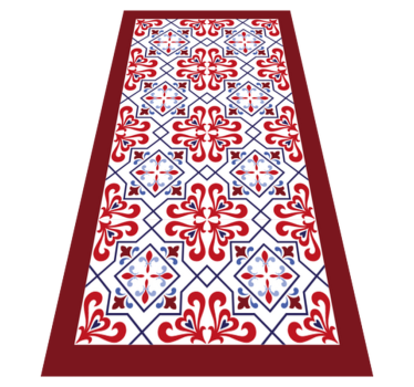 Vinyl Teppich Küche rotes blumenmotiv - TenStickers