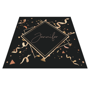 Vinyl Teppich Jugendzimmer goldenes konfetti mit namen - TenStickers