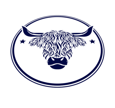 Vinyl Teppich Tiere hochlandkuh-emblem - TenStickers