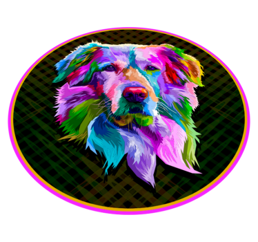 Vinyl Teppich Tiere bunte hundekunstwerke - TenStickers