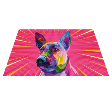 Vinyl teppich tiere mit lebendiger hunde-kunst - TenStickers