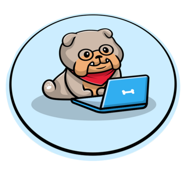 Vinyl Teppich Tiere welpe mit computer - TenStickers