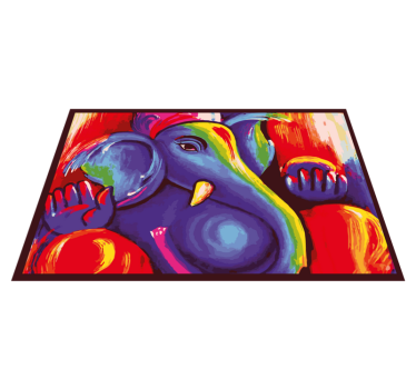 Vinyl Teppich Tiere farbenfrohe elefantenkunst - TenStickers
