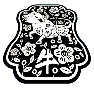 Vinyl Teppich Tiere eleganter floraler stier - TenStickers