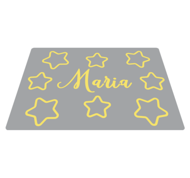Vinyl Teppich kindlich sternengelber name - TenStickers