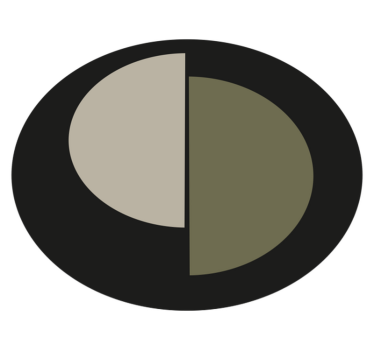 Vinyl Teppich minimalistisch zweifarbiges oval - TenStickers