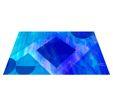 Vinyl Teppich minimalistisch blaue geometrische motive - TenStickers