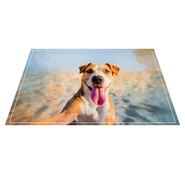 Vinyl Teppich Tiere lächelndes hundeporträt - TenStickers