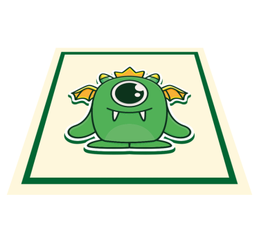 Vinyl Teppich kindlich grünes babymonster - TenStickers
