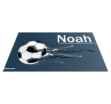 Vinylteppich mit Namen Coole kinder personalisierten fußball - TenStickers