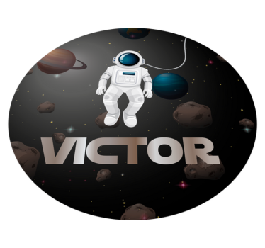 Vinyl Teppich kindlich universum astronaut mit namen - TenStickers