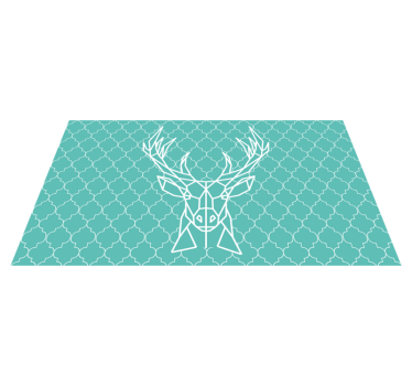Vinyl Teppich Tiere türkisfarbener origami-hirsch - TenStickers