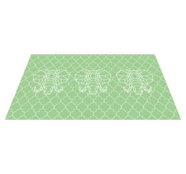 Vinyl Teppich Tiere grüne geometrische elefanten - TenStickers