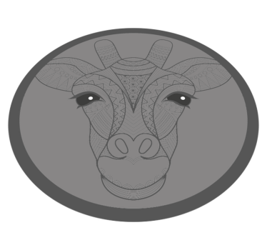Vinyl Teppich Tiere graues giraffendesign - TenStickers