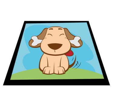 Vinyl Teppich Tiere glücklicher hund mit knochen - TenStickers