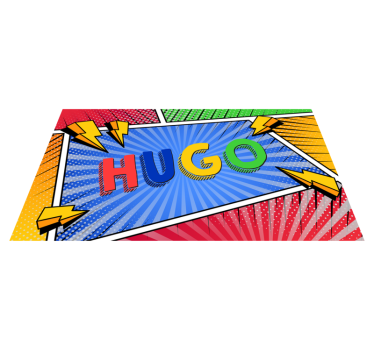 Vinyl Teppich kindlich bunter name mit beleuchtung - TenStickers