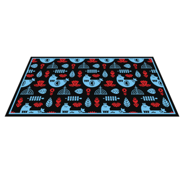 Vinyl Teppich Tiere bunte volksmuster - TenStickers