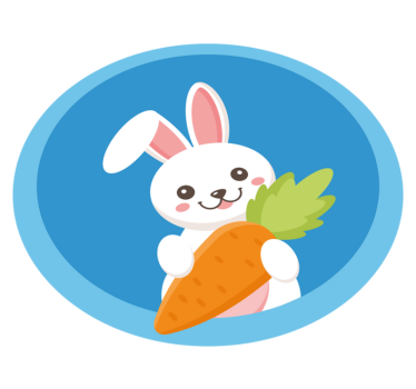 Vinyl Teppich Tiere glückliches häschen mit karotte - TenStickers