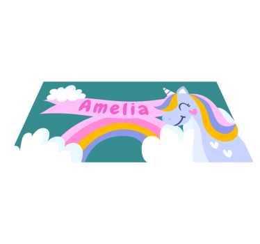 Vinyl Teppich kindlich regenbogen-einhorn-kostüm - TenStickers