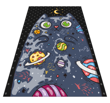 Vinyl Teppich kindlich kosmisches katzenabenteuer - TenStickers