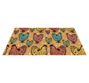 Vinyl Teppich Tiere charmante hahnmuster - TenStickers