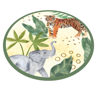 Vinyl Teppich Tiere tropische tierweltszene - TenStickers